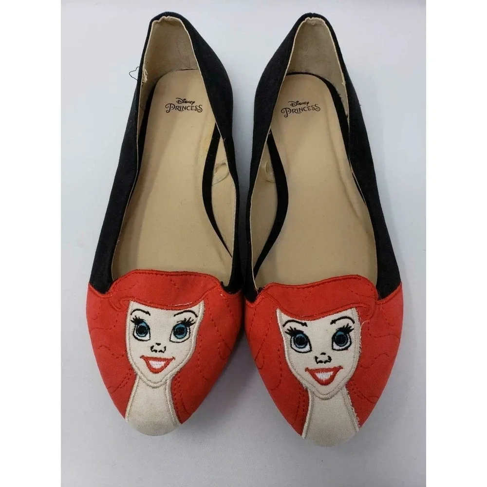 NWOT ARIEL THE LITTLE MERMAID DISNEY SLIP‎ ON FLATS SHOES 9M WOMEN